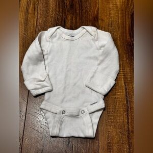 Gerber newborn long sleeve white onesie
